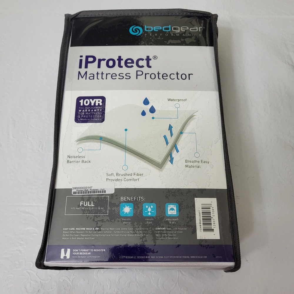 BedGear iProtect Full Size Mattress Protector Waterproof Stain Resistant New